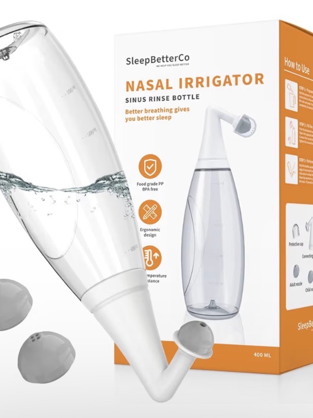 White Nasal Irrigator Sinus Rinse Bottle